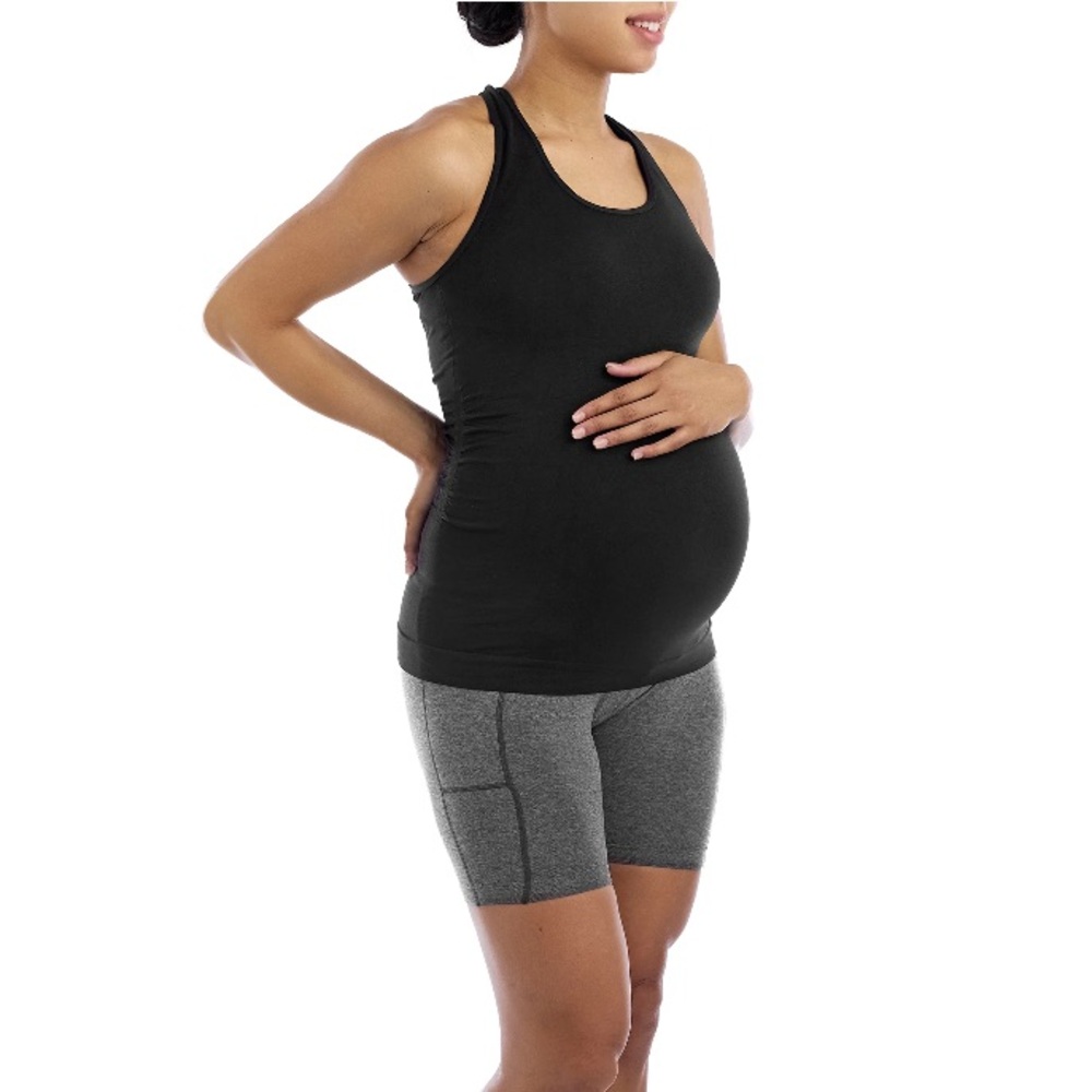 💜 Time And Tru Women's Maternity Cross Back Keyhole Tank Top Wicking Technology